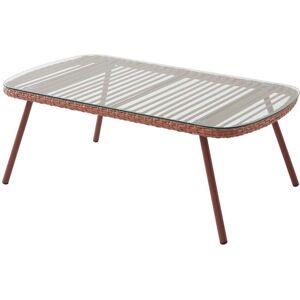 MYLIA Table basse de jardin en résine tressée - Terracotta - LOUSINI de MYLIA