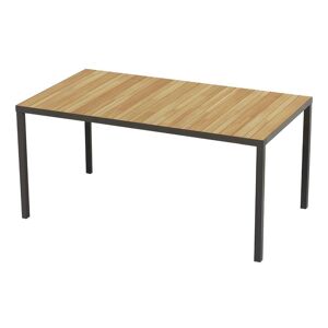 MYLIA Table à manger de jardin en acacia et aluminium anthracite - 6 couverts - L160 cm - MILIES de MYLIA