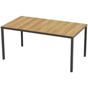 Table à manger de jardin en acacia et aluminium anthracite - 6 couverts - L160 cm - MILIES de MYLIA