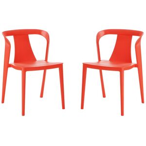 Vente-unique.com Lot de 2 chaises de jardin - Orange - VOLTERRA de MYLIA