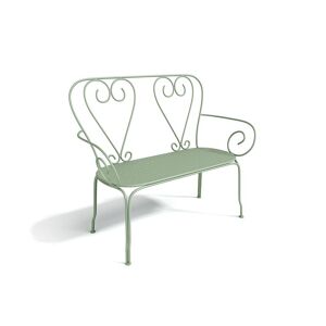 Vente-unique.com Banc de jardin en metal facon fer forge - Vert amande - GUERMANTES de MYLIA