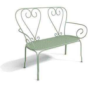 Vente-unique.com Banc de jardin en metal facon fer forge - Vert amande - GUERMANTES de MYLIA