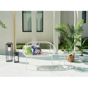 Banc de jardin en fils de resine tresses - Blanc - ALIOS III de MYLIA