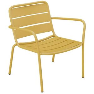 Fauteuil bas de jardin empilable en metal Jaune moutarde MIRMANDE de MYLIA