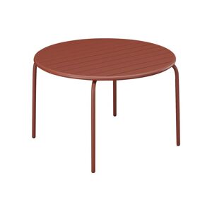 Table ronde de jardin D.130 cm en metal - Terracotta - MIRMANDE de MYLIA