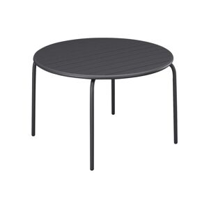 Table ronde de jardin D.130 cm en metal - Gris fonce - MIRMANDE de MYLIA