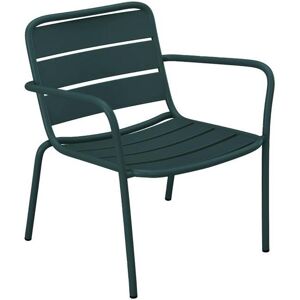 Fauteuil bas de jardin empilable en metal Vert sapin MIRMANDE de MYLIA