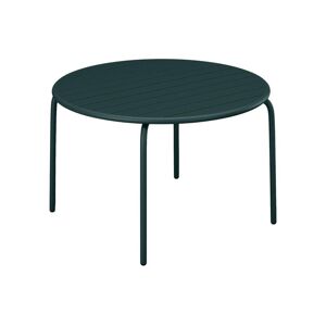 Table ronde de jardin D110cm en metal Vert sapin MIRMANDE de MYLIA