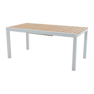 Table a manger de jardin extensible en aluminium et polywood L170230 cm Naturel clair et blanc MACILA de MYLIA