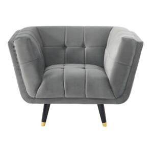 Vente-unique Fauteuil SAMANTHA II en velours - Gris