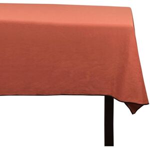 OZAIA Nappe en coton et lin a bordure noire - 170 x 300 cm - Terracotta - BORINA