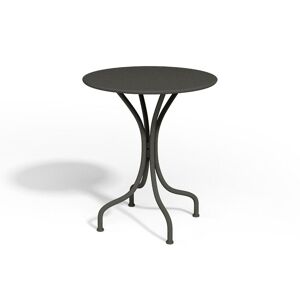 MYLIA Table ronde de jardin D.60cm en métal - Gris foncé - MIRMANDE de MYLIA