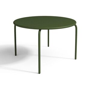 MYLIA Table ronde de jardin D.110cm en métal - Kaki - MIRMANDE de MYLIA