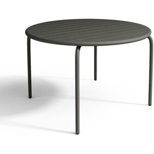 MYLIA Table ronde de jardin D.110cm en métal - Gris foncé - MIRMANDE de MYLIA