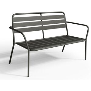 Banc de jardin en metal - Gris fonce - MIRMANDE de MYLIA