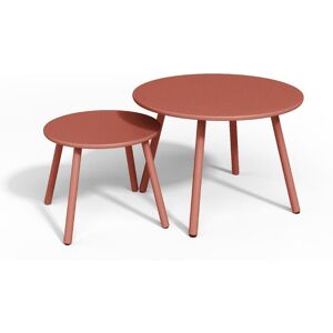 MYLIA Tables gigognes de jardin en métal - Terracotta - MIRMANDE de MYLIA