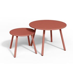 MYLIA Tables gigognes de jardin en métal - Terracotta - MIRMANDE de MYLIA