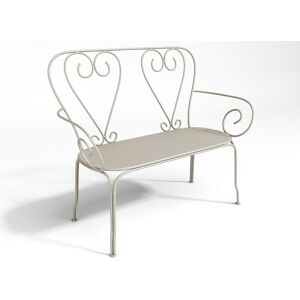 Vente-unique.com Banc de jardin en metal facon fer forge - Beige - GUERMANTES de MYLIA