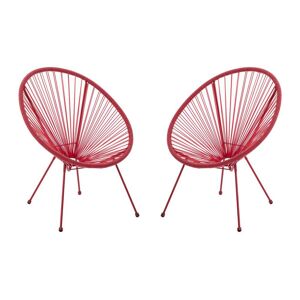 MYLIA Lot de 2 fauteuils de jardin en fils de résine tressés - Terracotta - ALIOS III de MYLIA