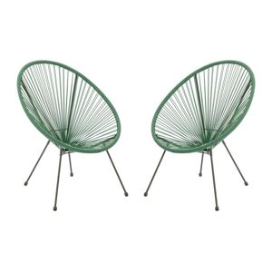 MYLIA Lot de 2 fauteuils de jardin en fils de résine tressés - Kaki - ALIOS III de MYLIA