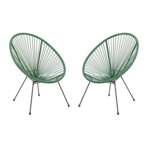 MYLIA Lot de 2 fauteuils de jardin en fils de résine tressés - Kaki - ALIOS III de MYLIA