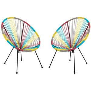 Lot de 2 fauteuils de jardin en fils de resine tresses - Multicolore - ALIOS III de MYLIA