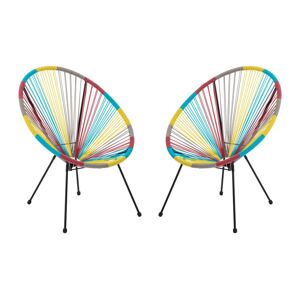 MYLIA Lot de 2 fauteuils de jardin en fils de résine tressés - Multicolore - ALIOS III de MYLIA