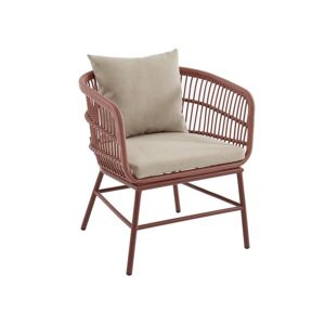 MYLIA Fauteuil de jardin en résine tressée - Terracotta - LOUSINI de MYLIA