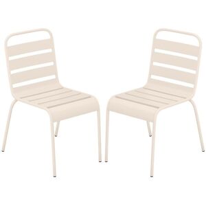 Lot de 2 chaises de jardin empilables en metal Beige MIRMANDE de MYLIA