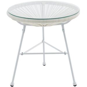 Table de jardin en fils de resine tresses - Blanc - ALIOS III de MYLIA