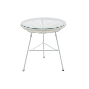 MYLIA Table de jardin en fils de résine tressés - Blanc - ALIOS III de MYLIA