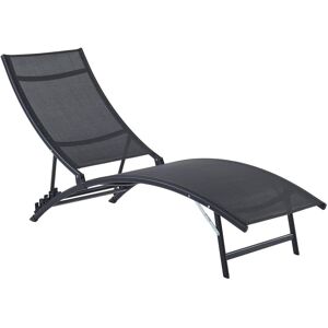 Vente-unique.com Bain de soleil empilable en aluminium et textilene - Noir - ZENSIA de MYLIA