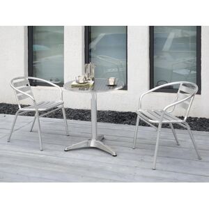 Salle a manger de jardin en aluminium une petite table ronde et 2 chaises MONTMARTRE de MYLIA