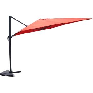 Parasol déporté rectangulaire de 3x4m rotatif à 360° terracotta CESARE