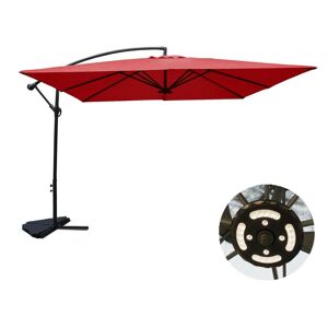 Parasol LED déporté carré 3x3m terracotta SOLENZARA LED