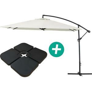 Habitat et jardin Parasol jardin deporte Alu Ilios 3 - Carre - 3 x 3 m - Ecru - Dalles incluses