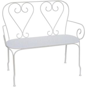 Vente-unique.com Banc de jardin en metal facon fer forge - Blanc - GUERMANTES de MYLIA