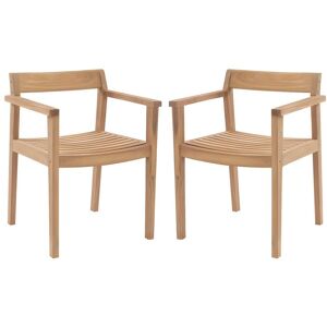 Lot de 2 fauteuils de jardin en teck Naturel clair ALLENDE de MYLIA