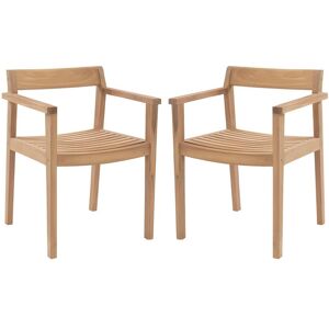 MYLIA Lot de 2 fauteuils de jardin en teck - Naturel clair - ALLENDE de MYLIA