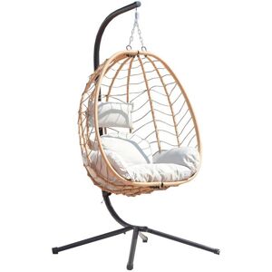 Fauteuil suspendu beige résine & Acier LIMA