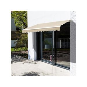 Outsunny Store banne manuel rétractable aluminium polyester imperméabilisé 3,5L x 2,5l m beige