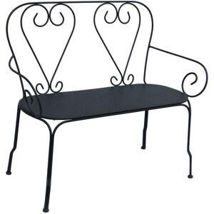 Vente-unique.com Banc de jardin en metal facon fer forge - Anthracite - GUERMANTES de MYLIA