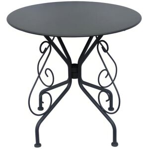 Table de jardin D80 cm en metal facon fer forge Anthracite GUERMANTES de MYLIA