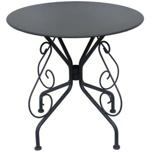 Vente-unique.com Table de jardin D.80 cm en metal facon fer forge - Anthracite - GUERMANTES de MYLIA