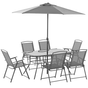 Ensemble table de jardin extensible en acacia blanchi 160/210 cm + 8 chaises  pliantes - Sydney - Homifab