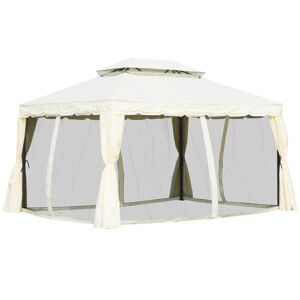 Outsunny Tonnelle Barnum Tonnelle de Camping Tonnelle Jardin en dôme dim.  4L x 4l x 2,5H m métal époxy Polyester Haute densité 190T Tente Imperméable