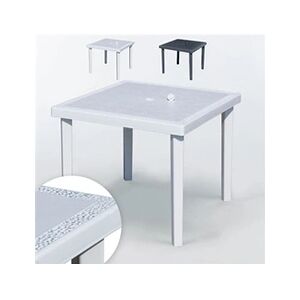 - Table bar Poly-rotin carrée 90x90 Grand Soleil Gruvyer, Couleur: Blanc - Publicité