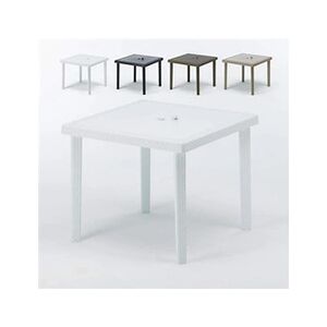 - Table bar café Poly rotin 90x90 Grand Soleil BOHEME, Couleur: Blanc - Publicité