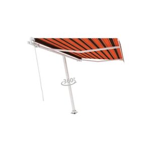 VIDAXL Auvent manuel rétractable sur pied 300x250 cm Orange et marron - Publicité