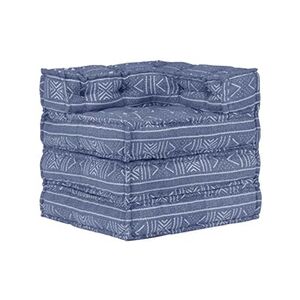 VIDAXL Pouf modulaire Indigo Tissu - Publicité